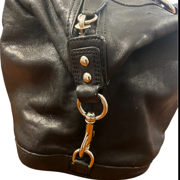 Vintage Coach Ashley Large Black Leather Satchel Purse Bag F15447 - Picture 5 of 14